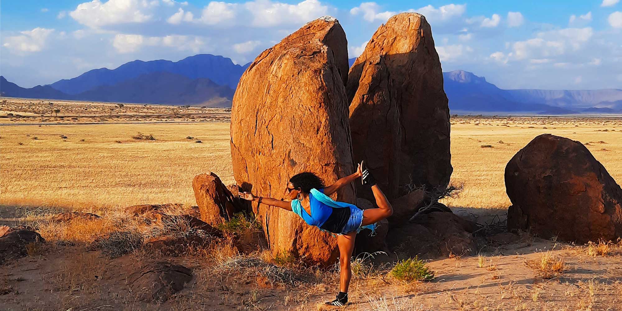 Ananda yoga Abidjan dans le désert de Namibie